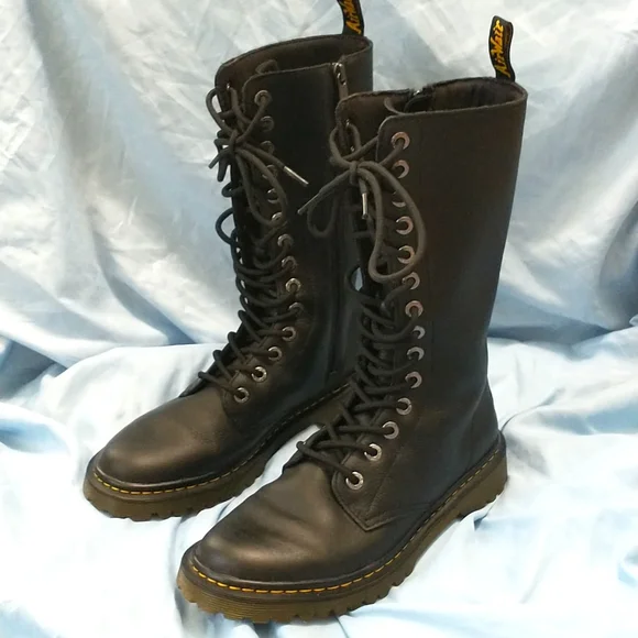 Dr. Martens Black Lace-Up Women's Boots - Picture 2 of 15